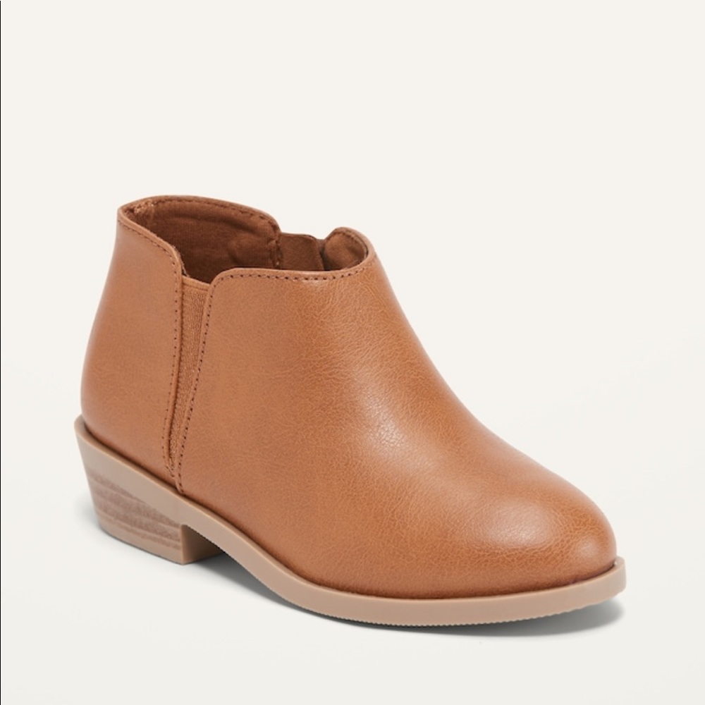 Faux-Leather Ankle Boots for Toddler Girls